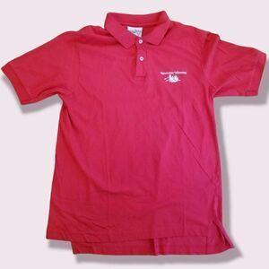 Velva Sheen Polo Shirt Men Large Red Embroidered | Vintage | VGC
